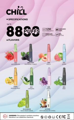 微信图片_20260108005212_1505_163 【新品上市】🌟 CHILL 一次性抛棄式電子煙💨 8800口超長持久💥 | 10種口味任你選🍒🍏 | 熱門爆款🔥 立即體驗!